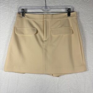 BCBGeneration Beige Tailored Skort Size Small Faux Pockets Resort Business